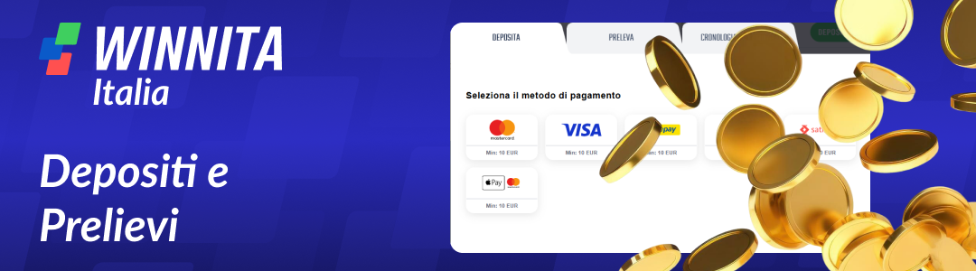 Opzioni bancarie Winnita Italia - Come depositare e prelevare